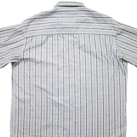 Vintage Levis Silver Label Big E Shirt Mens Large Striped Short Sleeve - Picture 7 of 7